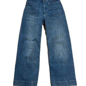 Maeve Anthropologie The Colette Wide Leg Crop Jeans Sz 25 High Rise Boho Lux